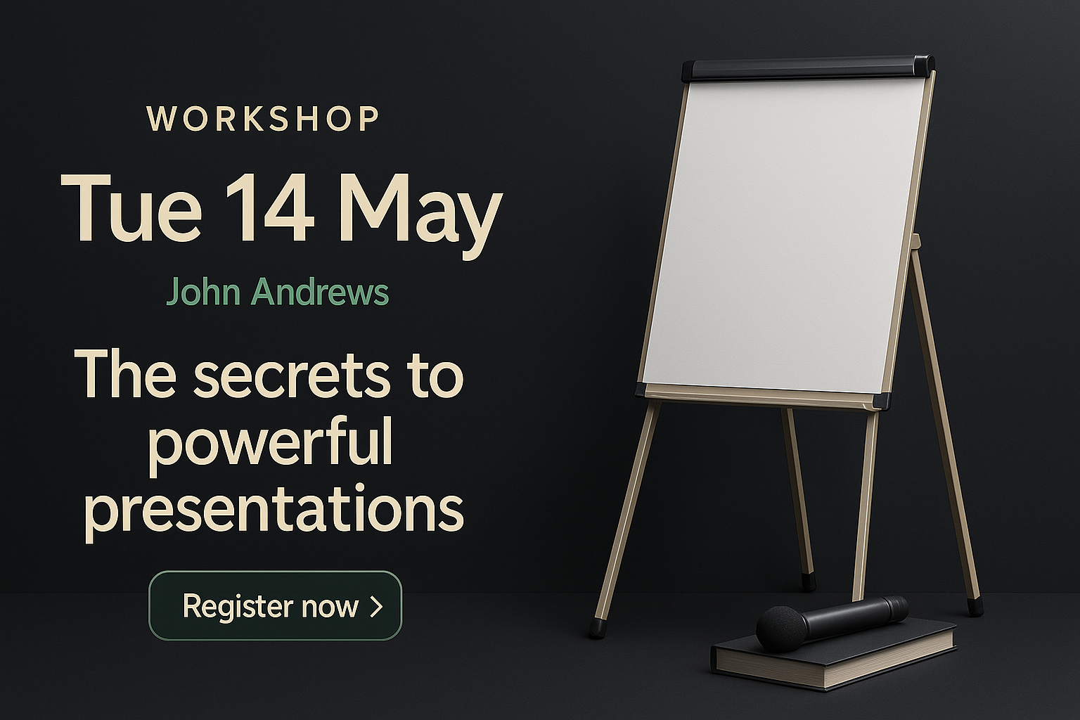 Workshop registration landing page design